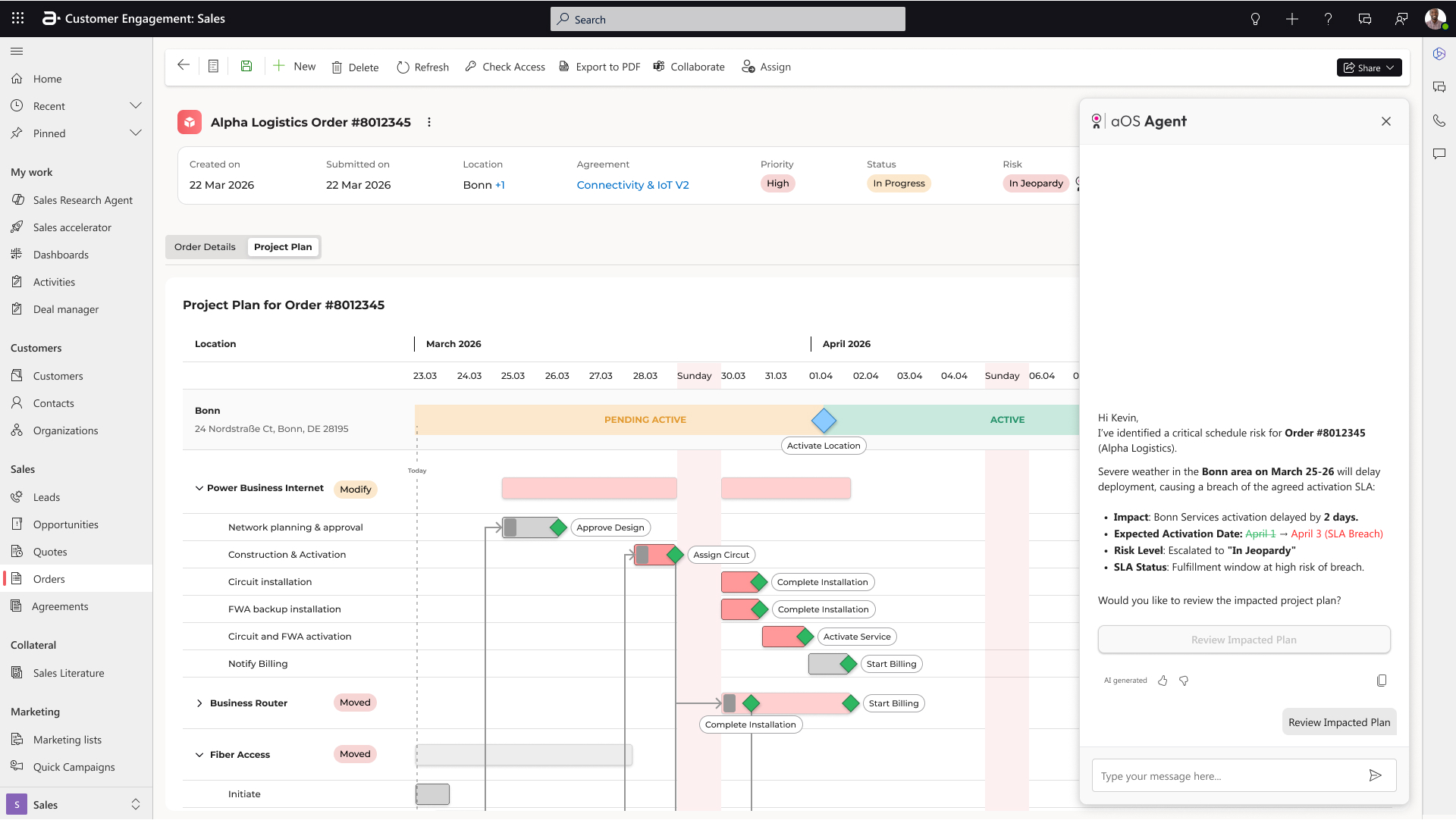 Decision confirmation buttons in the agent panel